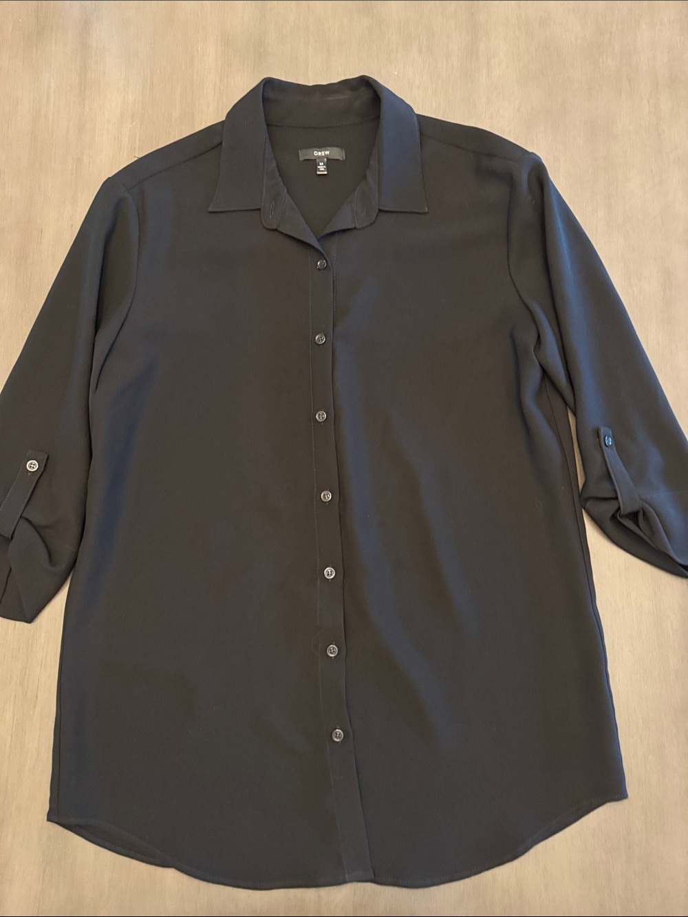 DREW Black Long Sleeve Button-Down Shirt